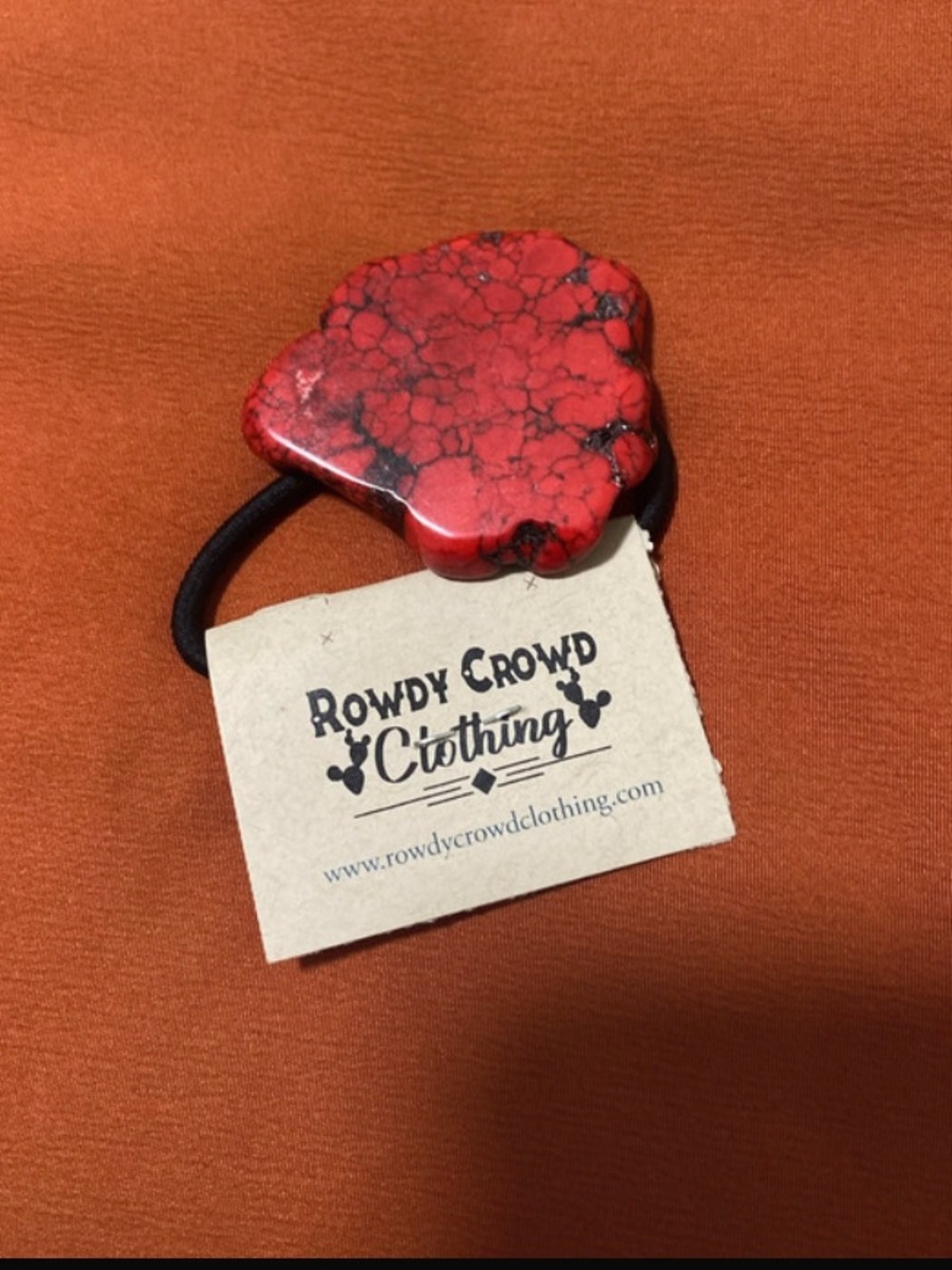 Red Stone Hair Tie